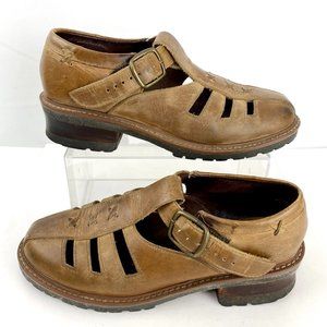 Skechers Genuine Leather Mary Jane Shoes 9.5 B Vintage Original Loafers Nubuck